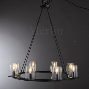 Paul Clear Glass Round Chandelier, Home Decoration Lamp for Living Room, Bedroom, Dining Room