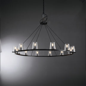 Paul Clear Glass Round Chandelier, Home Decoration Lamp for Living Room, Bedroom, Dining Room
