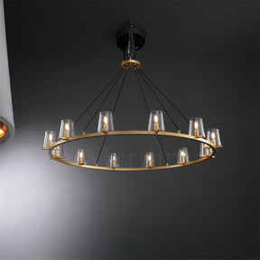 Paul Clear Glass Round Chandelier, Home Decoration Lamp for Living Room, Bedroom, Dining Room