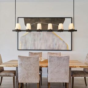 Paul Fabric Shade Linear Chandelier 49" 60”