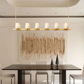 Paul Fabric Shade Linear Chandelier 49" 60”