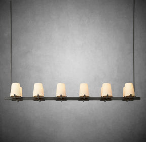 Paul Fabric Shade Linear Chandelier 49" 60”