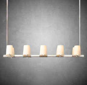 Paul Fabric Shade Linear Chandelier 49" 60”