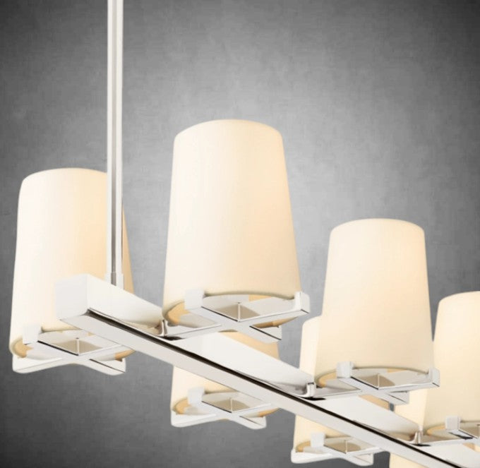 Paul Fabric Shade Linear Chandelier 49" 60”