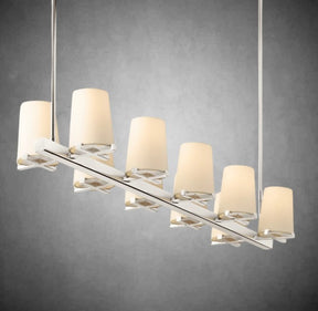 Paul Fabric Shade Linear Chandelier 49" 60”