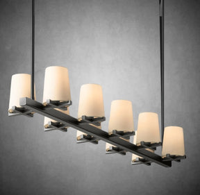 Paul Fabric Shade Linear Chandelier 49" 60”