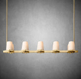 Paul Fabric Shade Linear Chandelier 49" 60”