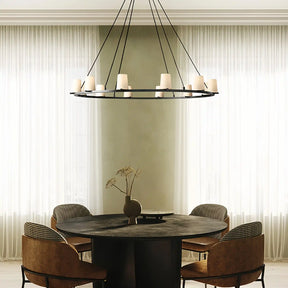 Paul Fabric Shade Round Chandelier 36" 48" 60″