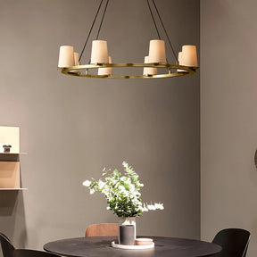 Paul Fabric Shade Round Chandelier 36" 48" 60″