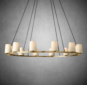 Paul Fabric Shade Round Chandelier 36" 48" 60″