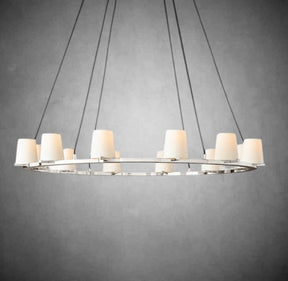 Paul Fabric Shade Round Chandelier 36" 48" 60″