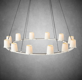 Paul Fabric Shade Round Chandelier 36" 48" 60″