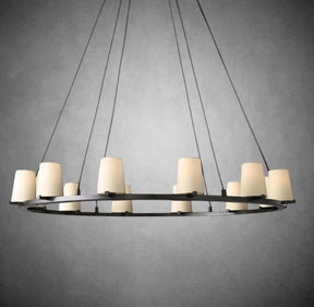 Paul Fabric Shade Round Chandelier 36" 48" 60″