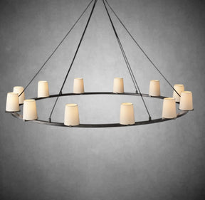 Paul Fabric Shade Round Chandelier 36" 48" 60″