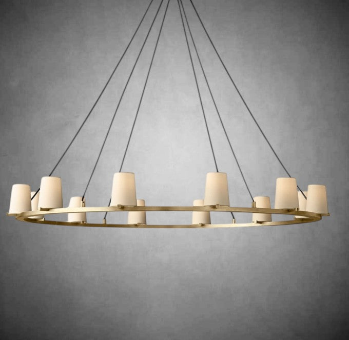 Paul Fabric Shade Round Chandelier 36" 48" 60″