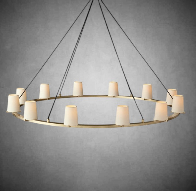 Paul Fabric Shade Round Chandelier 36" 48" 60″