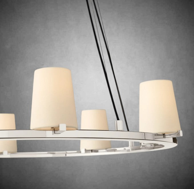 Paul Fabric Shade Round Chandelier 36" 48" 60″