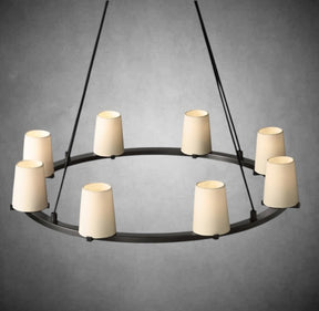 Paul Fabric Shade Round Chandelier 36" 48" 60″