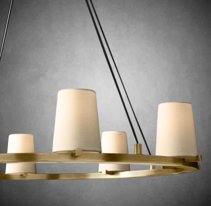 Paul Fabric Shade Round Chandelier 36" 48" 60″