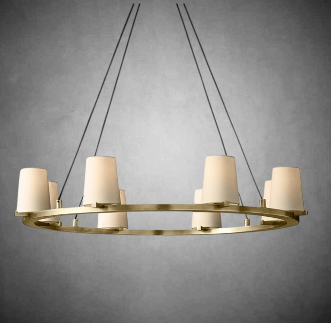 Paul Fabric Shade Round Chandelier 36" 48" 60″