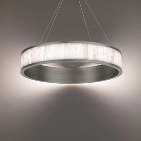 Modern  Alabaster Coliseo LED Round Chandelier 28''