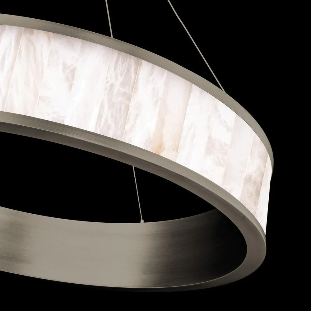 Modern  Alabaster Coliseo LED Round Chandelier 28''