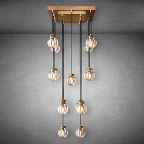 Pearl Shape Series Modern Glass Linear Chandelier Fixture