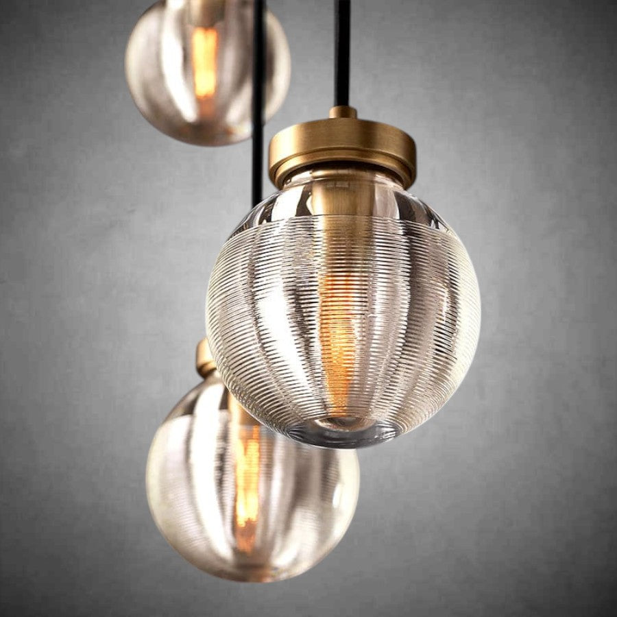 Pearl Shape Series Modern Glass Linear Chandelier Fixture