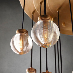 Pearl Shape Series Modern Glass Linear Chandelier Fixture