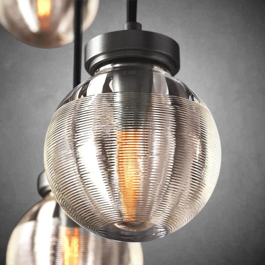 Pearl Shape Series Modern Glass Linear Chandelier Fixture