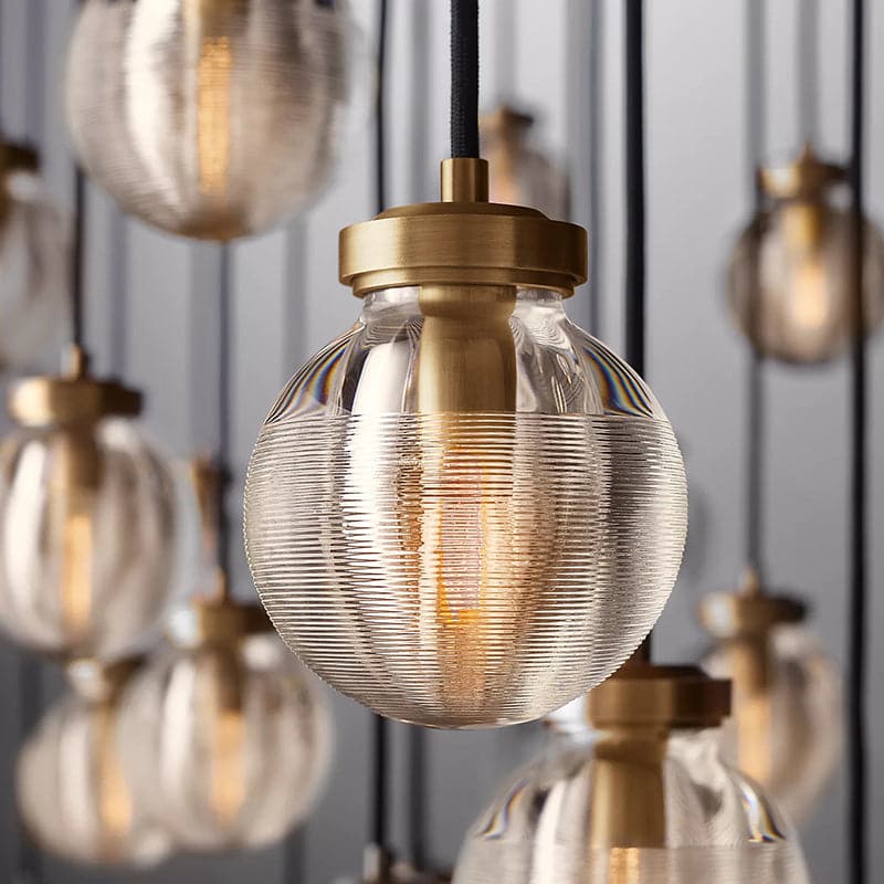Pearl Shape Series Modern Glass Linear Chandelier Fixture