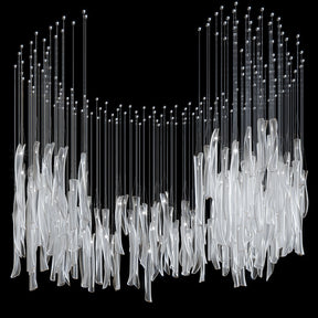 Luméa Organic Glass Tube Cluster Chandelier