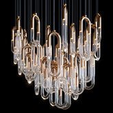 Orlisse Gold Glass Loop Cluster Chandelier