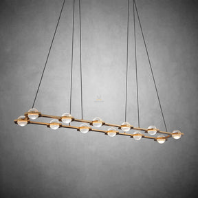 Planets Dining Room Rectangular Chandelier 54'' 72"W, Designer Lamp Fixture