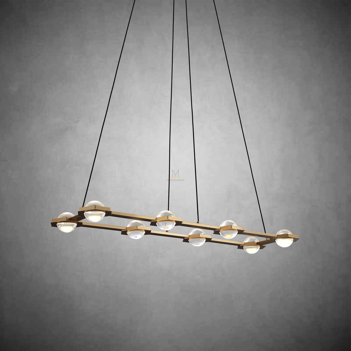 Planets Dining Room Rectangular Chandelier 54'' 72"W, Designer Lamp Fixture