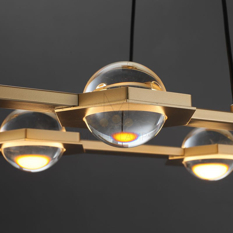 Planets Dining Room Rectangular Chandelier 54'' 72"W, Designer Lamp Fixture