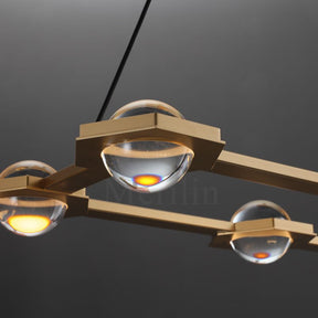 Planets Dining Room Rectangular Chandelier 54'' 72"W, Designer Lamp Fixture