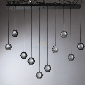 Planets Modern Linear Glass Chandelier W 54" 72''
