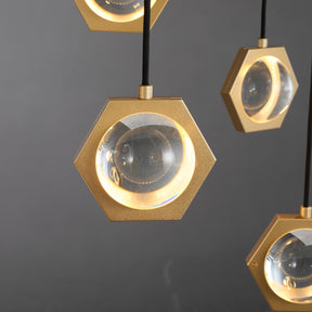 Planets Modern Linear Glass Chandelier W 54" 72''