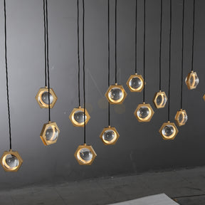 Planets Modern Linear Glass Chandelier W 54" 72''