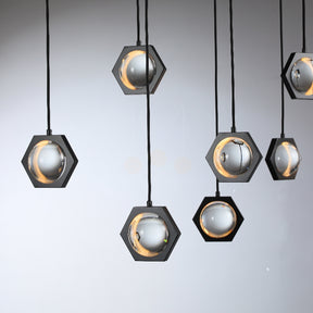 Planets Modern Linear Glass Chandelier W 54" 72''