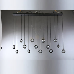 Planets Modern Linear Glass Chandelier W 54" 72''
