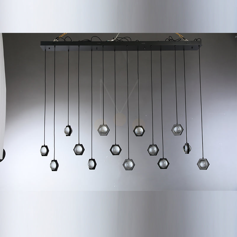 Planets Modern Linear Glass Chandelier W 54" 72''