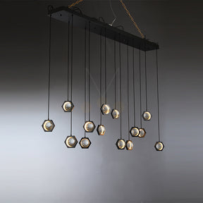 Planets Modern Linear Glass Chandelier W 54" 72''
