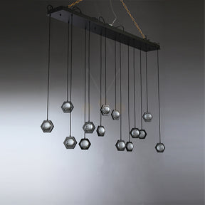 Planets Modern Linear Glass Chandelier W 54" 72''