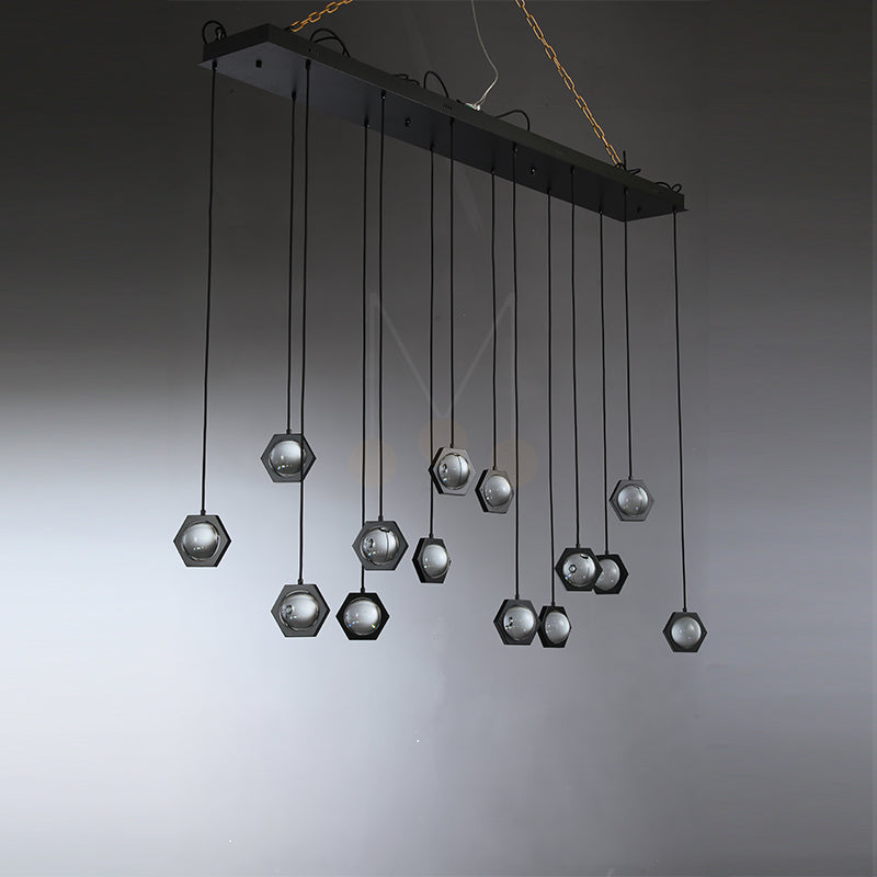 Planets Modern Linear Glass Chandelier W 54" 72''