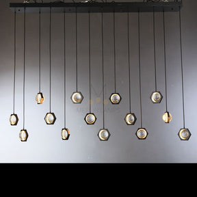 Planets Modern Linear Glass Chandelier W 54" 72''