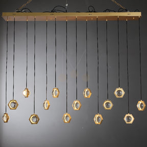 Planets Modern Linear Glass Chandelier W 54" 72''