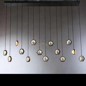 Planets Modern Linear Glass Chandelier W 54" 72''