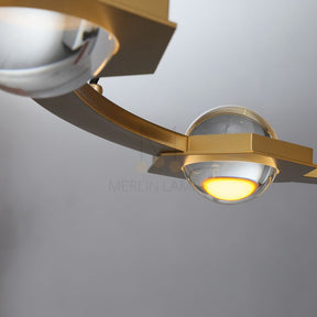 Planets Round Chandelier 36", Modern Lamp Fixtures